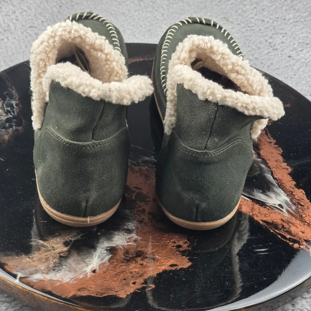 Blondo Waterproof Suede Ankle Boots Women 9M Olive Green Sherpa‎ Lined